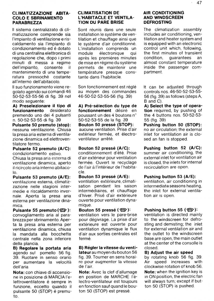 Ferrari Mondial Quattrovalvole manuel du proprietaire / page 47