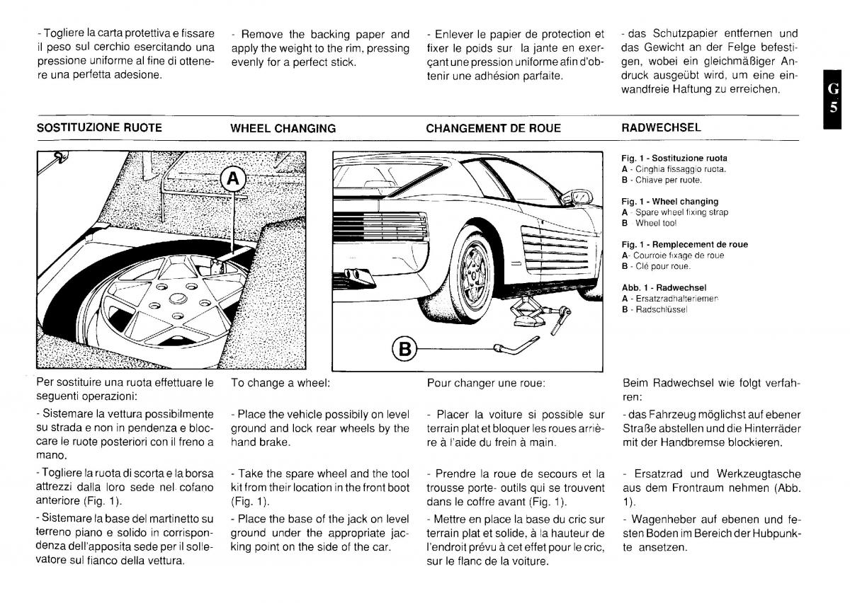 Ferrari Testarossa manuel du proprietaire / page 68