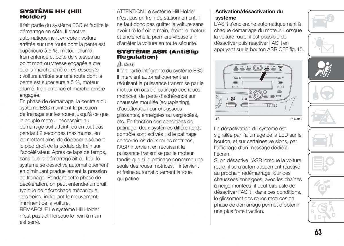 Fiat Punto III 3 manuel du proprietaire / page 65