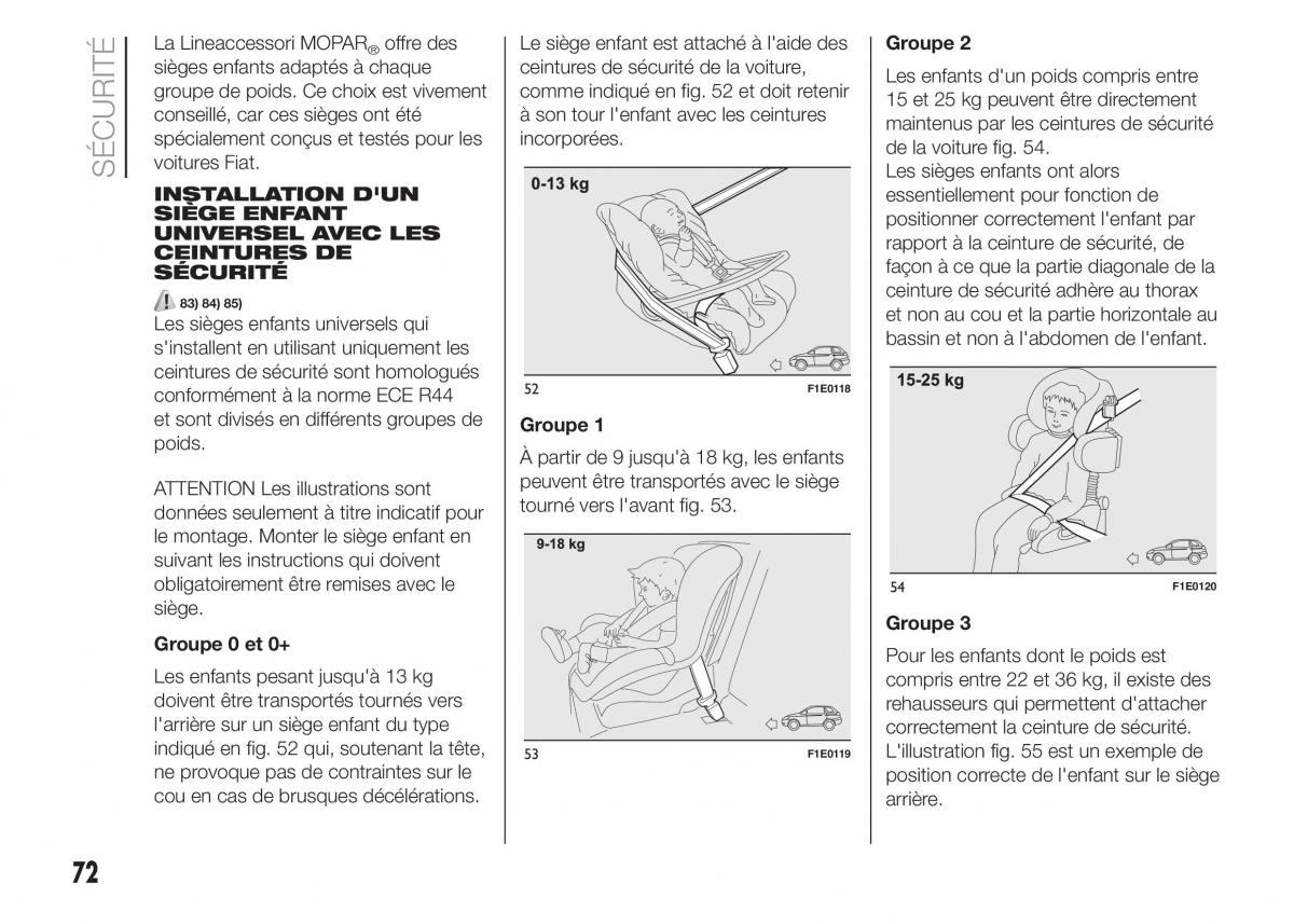 Fiat Punto III 3 manuel du proprietaire / page 74