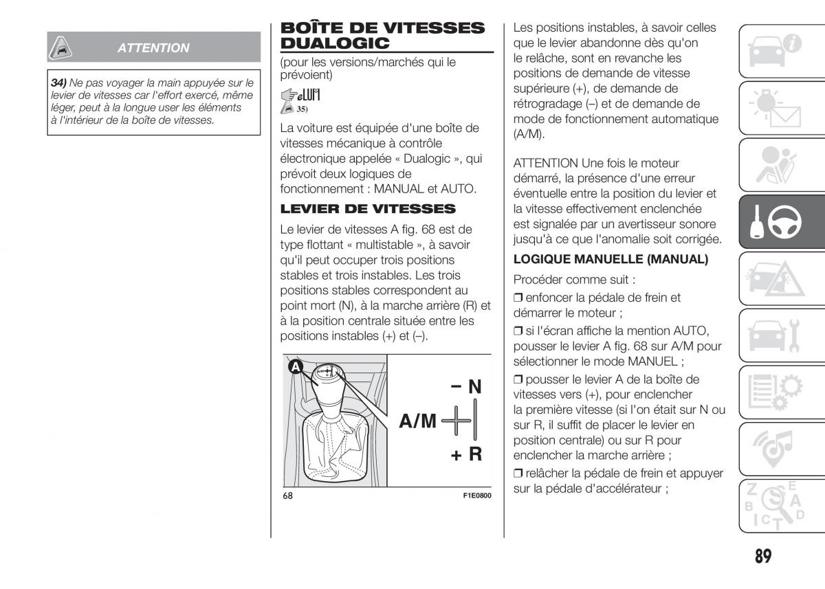 Fiat Punto III 3 manuel du proprietaire / page 91