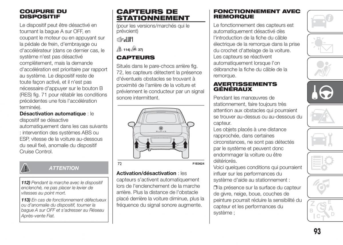 Fiat Punto III 3 manuel du proprietaire / page 95