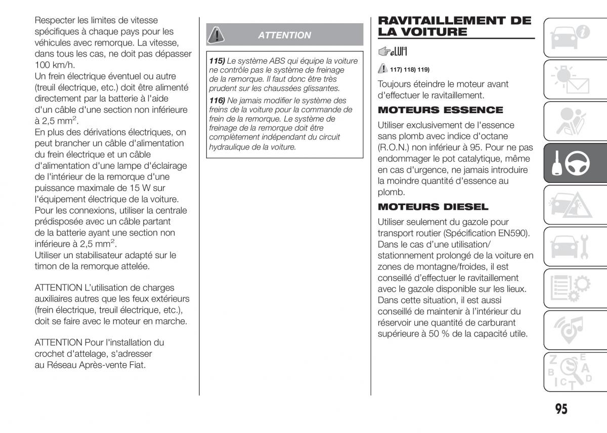 Fiat Punto III 3 manuel du proprietaire / page 97