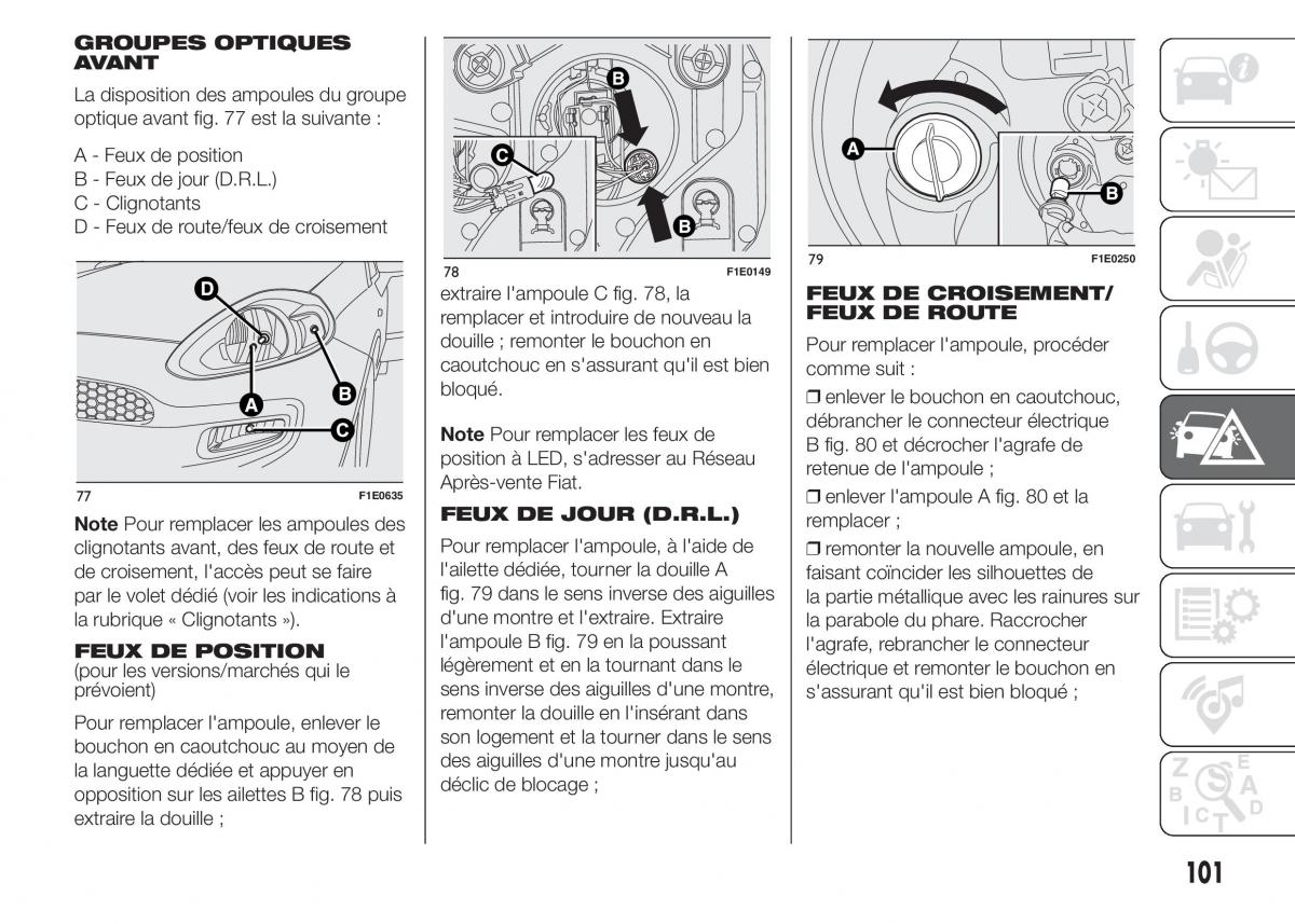 Fiat Punto III 3 manuel du proprietaire / page 103