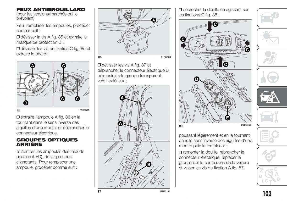 Fiat Punto III 3 manuel du proprietaire / page 105