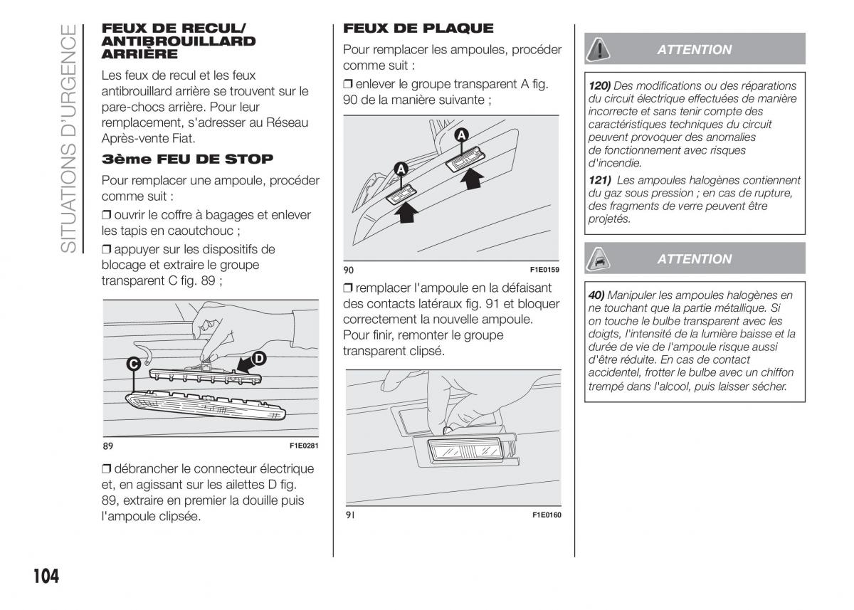 Fiat Punto III 3 manuel du proprietaire / page 106