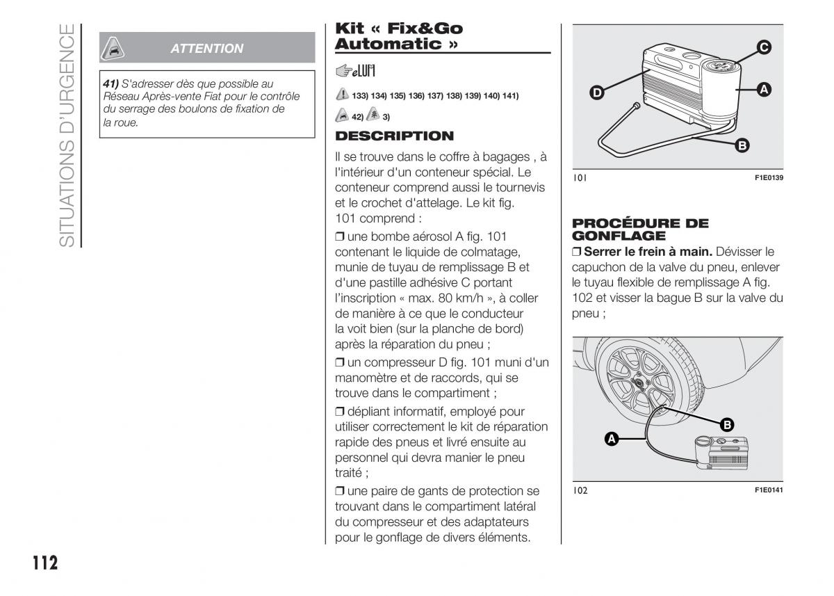 Fiat Punto III 3 manuel du proprietaire / page 114