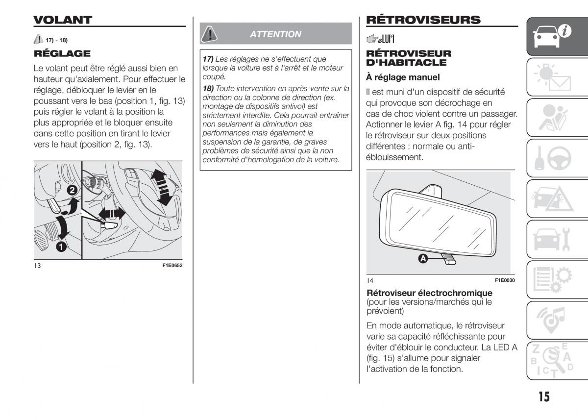 Fiat Punto III 3 manuel du proprietaire / page 17