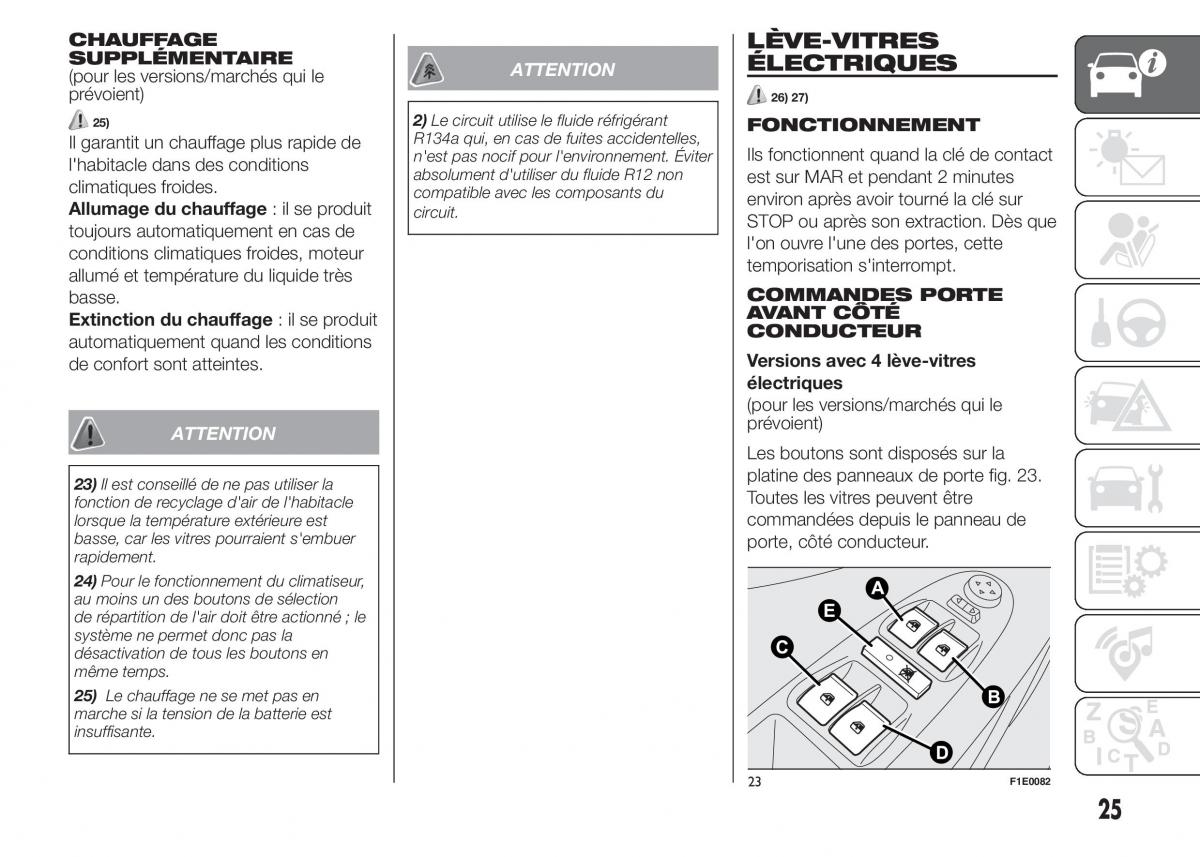 Fiat Punto III 3 manuel du proprietaire / page 27