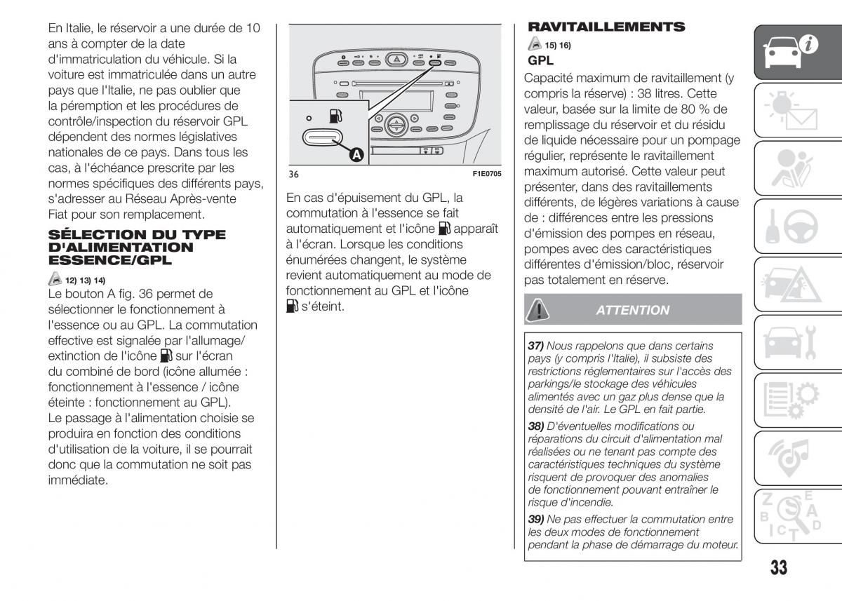 Fiat Punto III 3 manuel du proprietaire / page 35