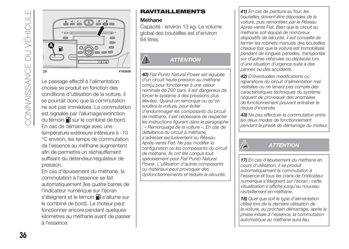 Fiat Punto III 3 manuel du proprietaire / page 38