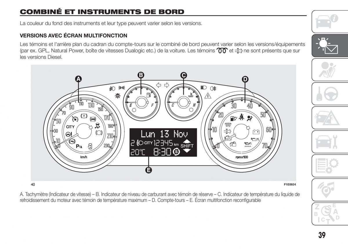 Fiat Punto III 3 manuel du proprietaire / page 41