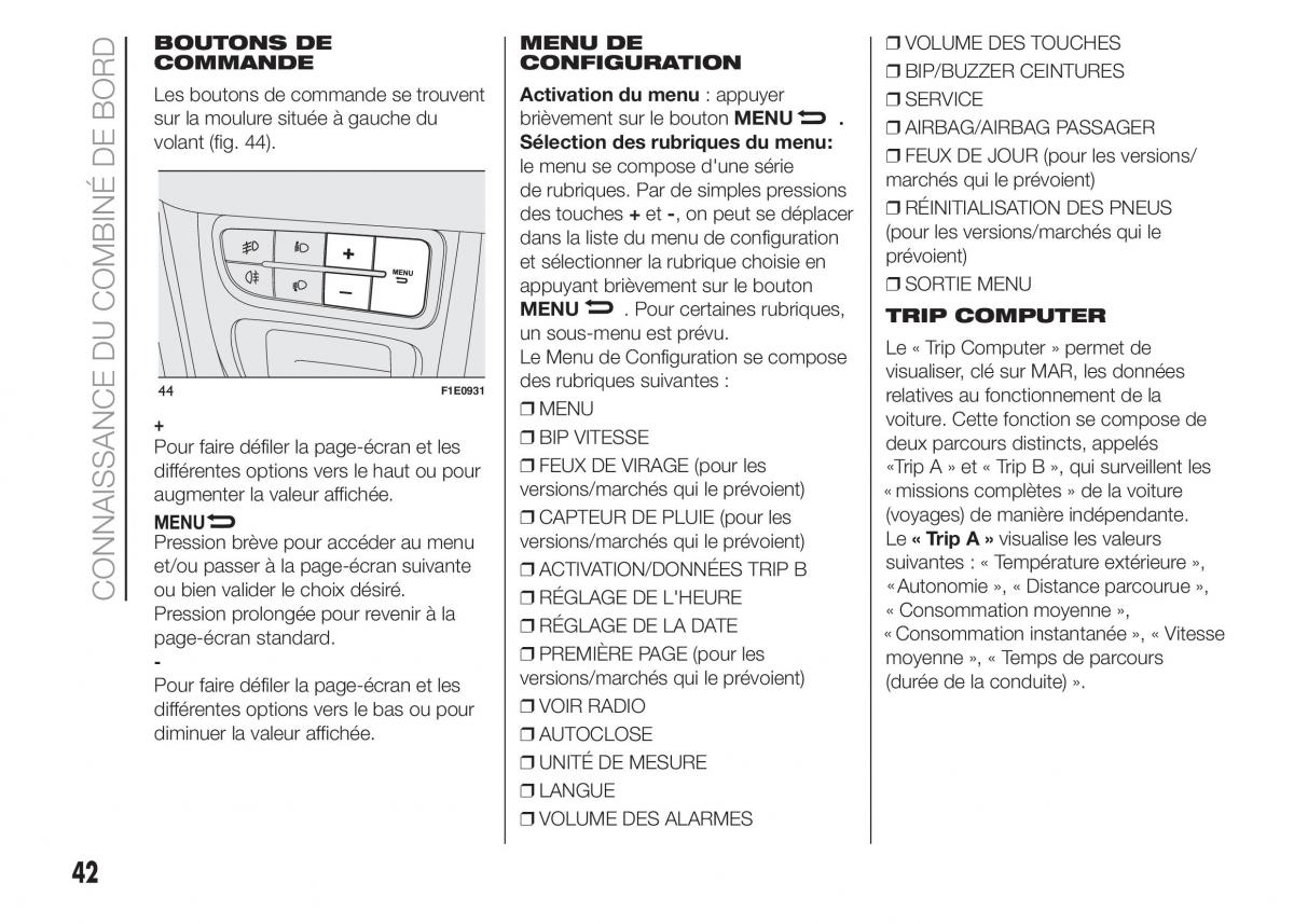 Fiat Punto III 3 manuel du proprietaire / page 44