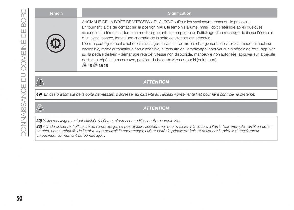 Fiat Punto III 3 manuel du proprietaire / page 52