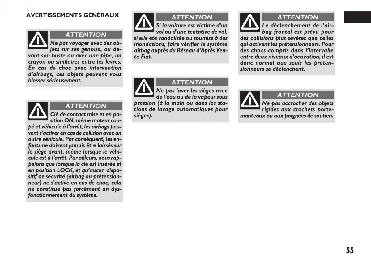 Fiat Sedici manuel du proprietaire / page 56