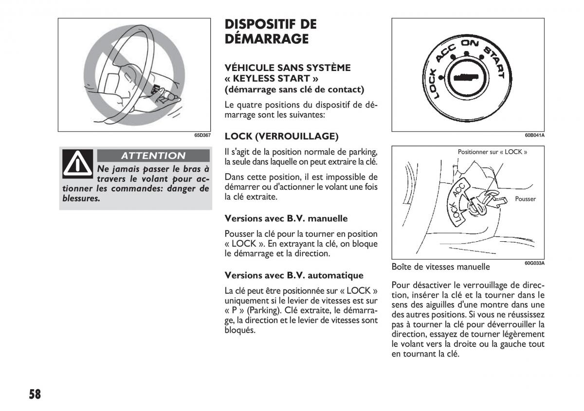 Fiat Sedici manuel du proprietaire / page 59