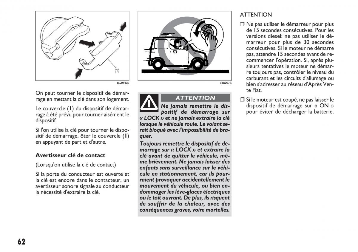 Fiat Sedici manuel du proprietaire / page 63