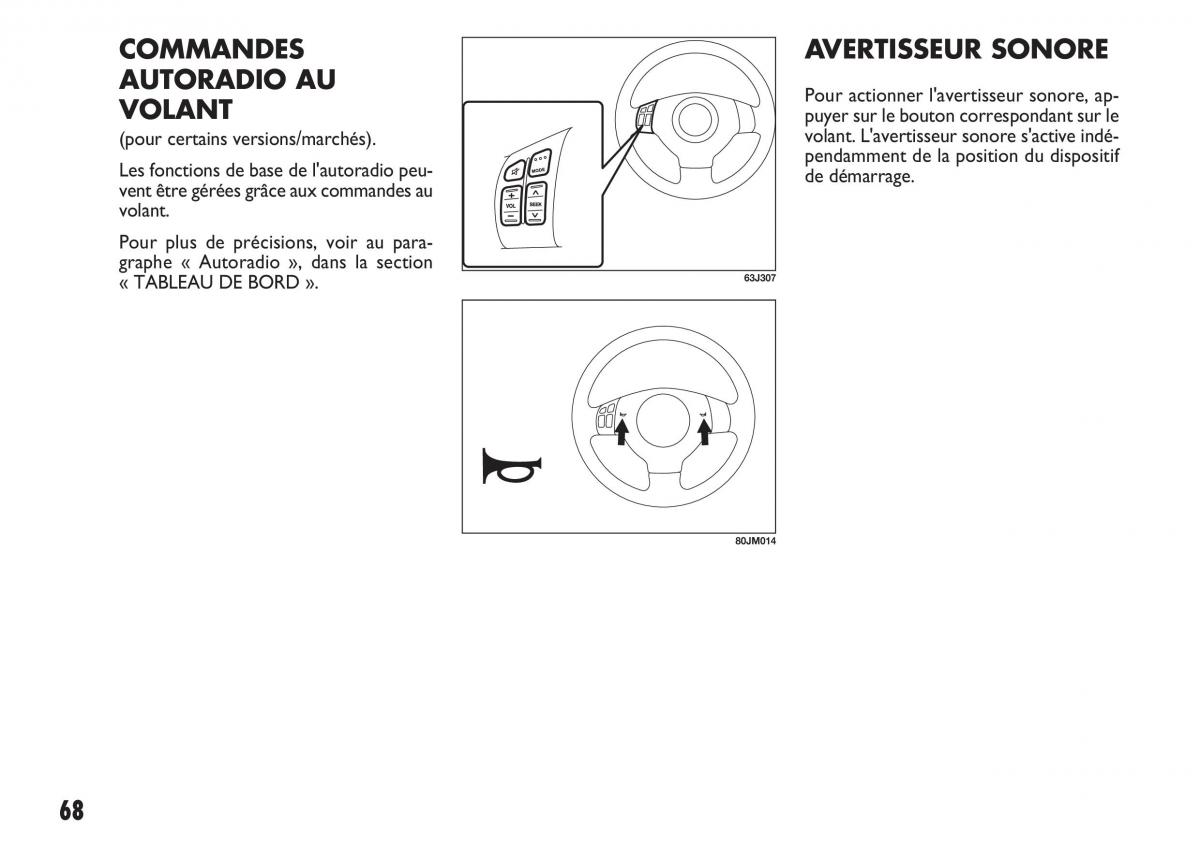 Fiat Sedici manuel du proprietaire / page 69