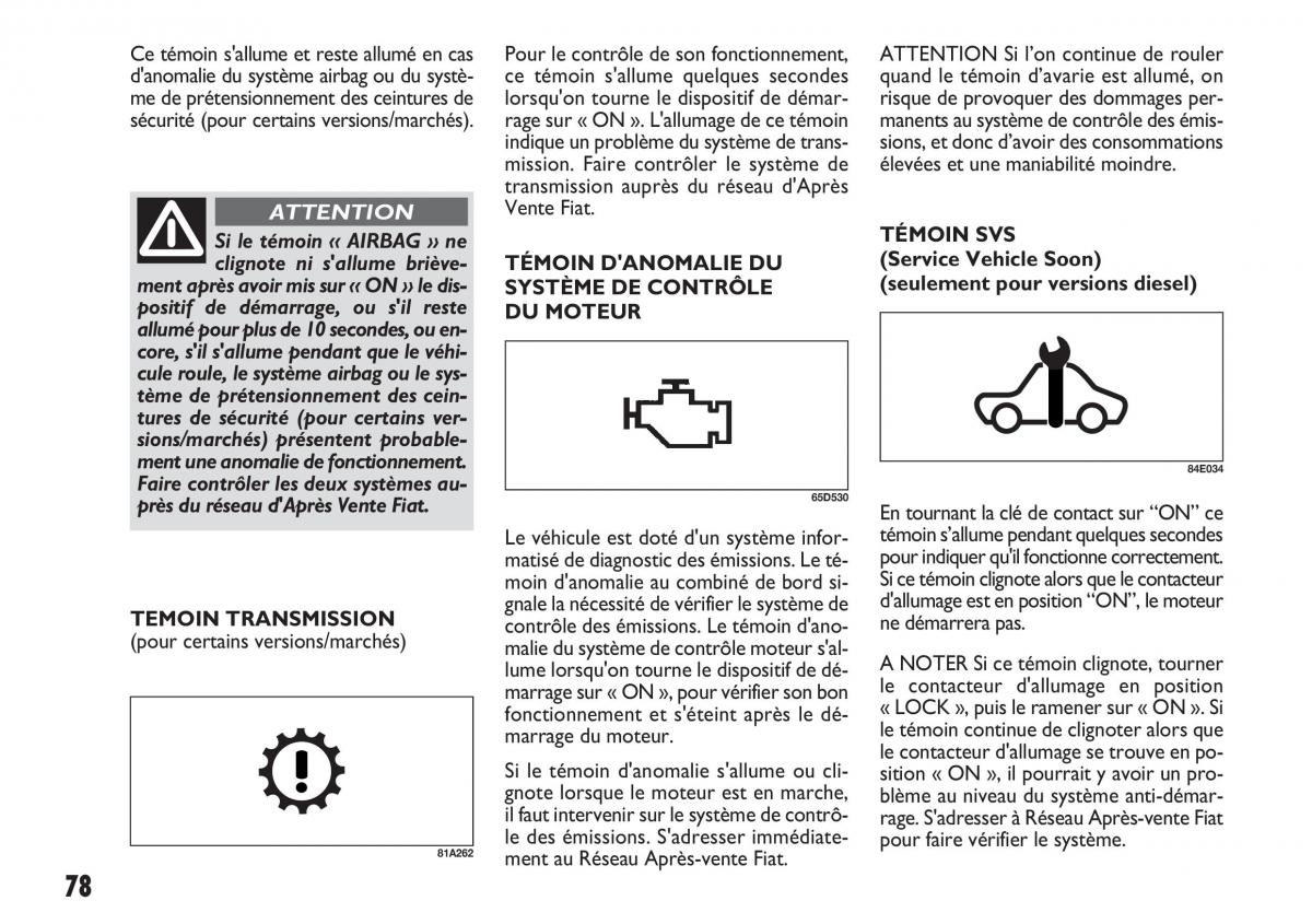 Fiat Sedici manuel du proprietaire / page 79