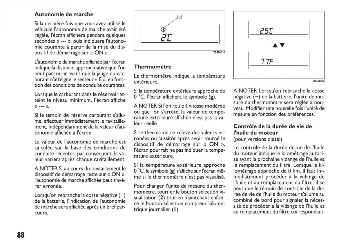 Fiat Sedici manuel du proprietaire / page 89