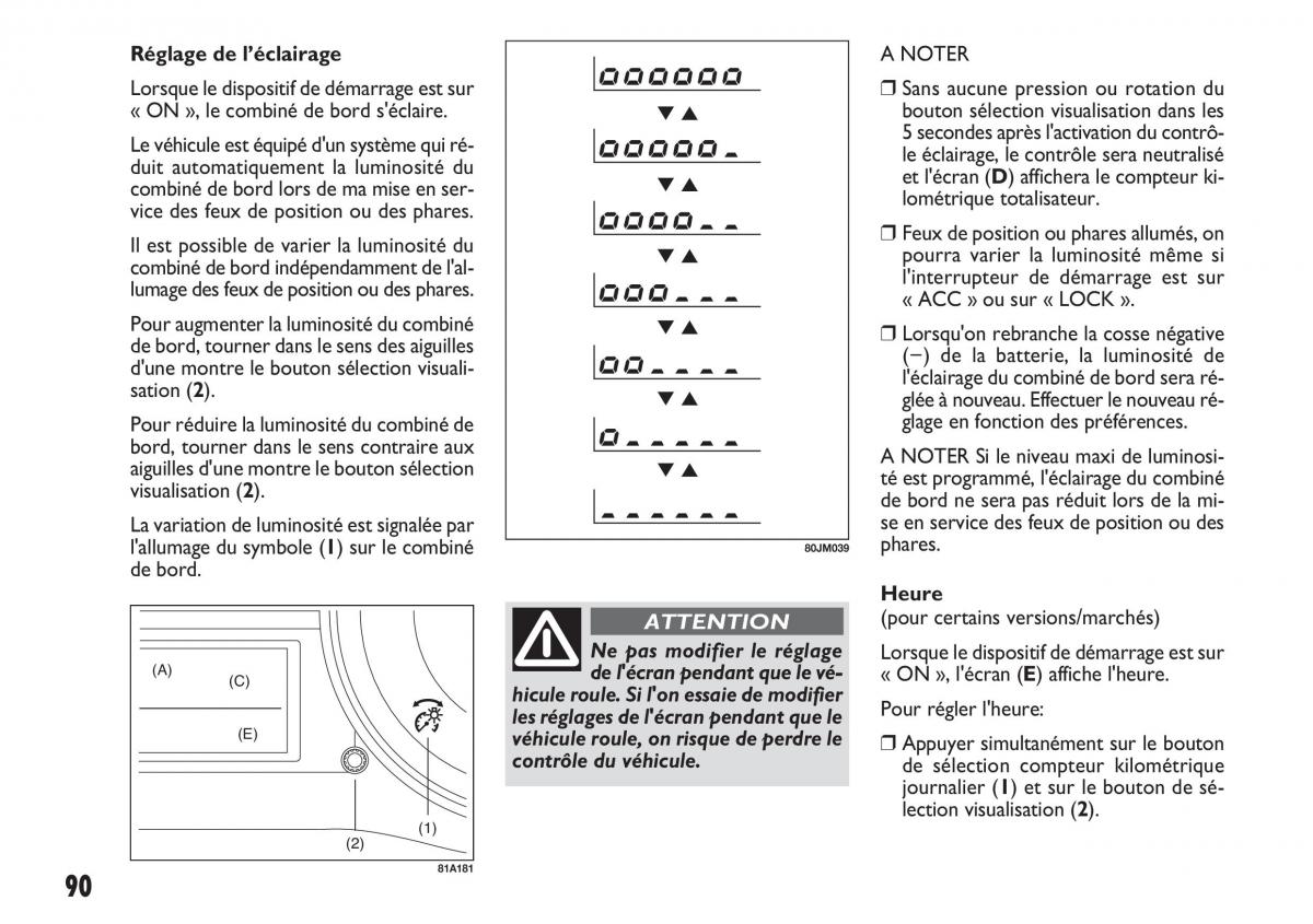 Fiat Sedici manuel du proprietaire / page 91