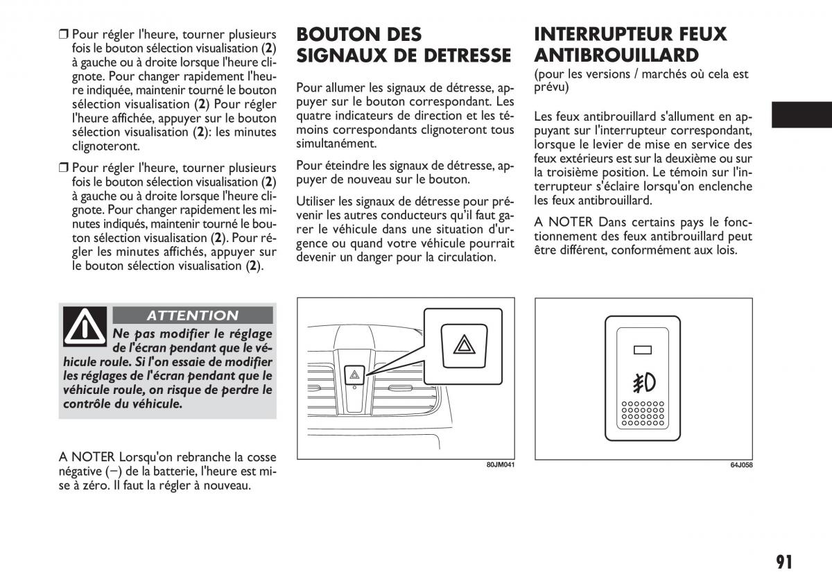 Fiat Sedici manuel du proprietaire / page 92