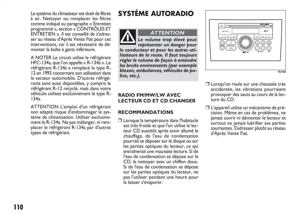 Fiat Sedici manuel du proprietaire / page 111