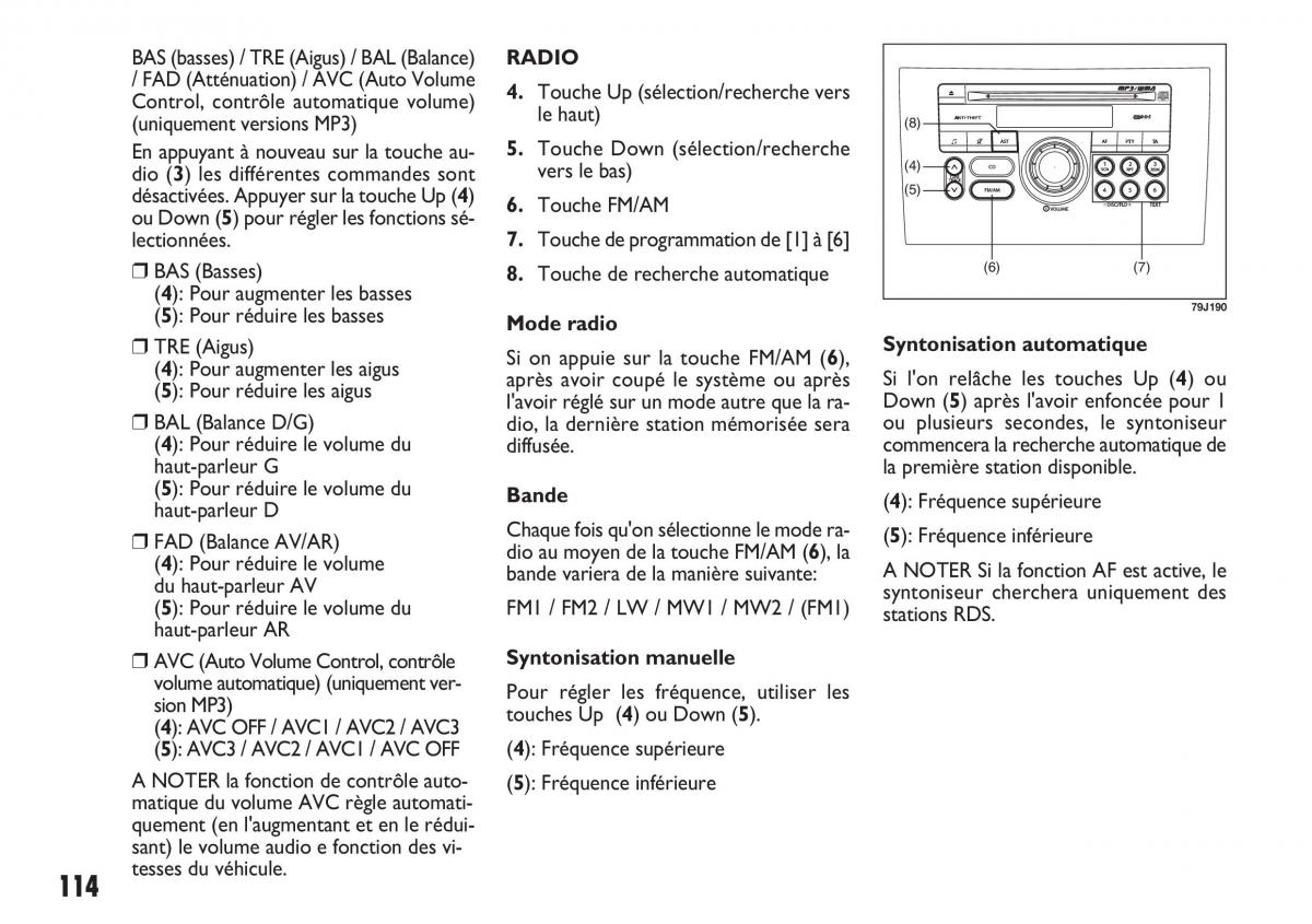 Fiat Sedici manuel du proprietaire / page 115