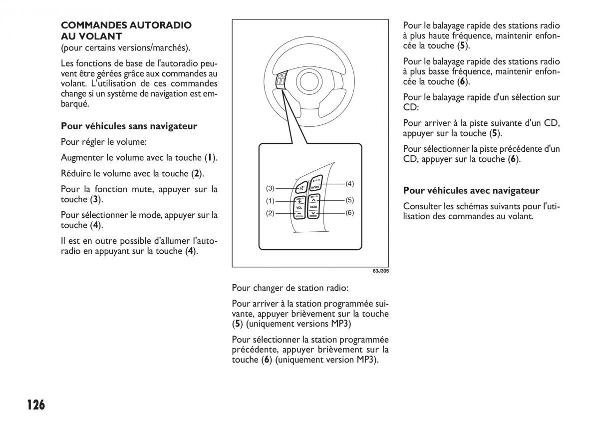 Fiat Sedici manuel du proprietaire / page 127