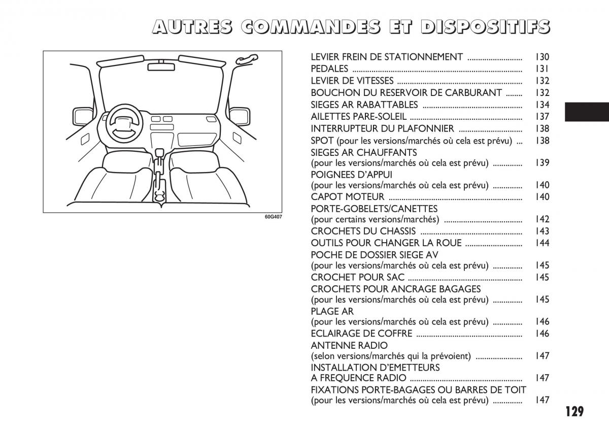 Fiat Sedici manuel du proprietaire / page 130