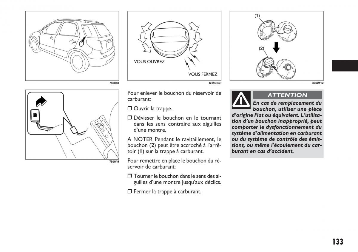 Fiat Sedici manuel du proprietaire / page 134