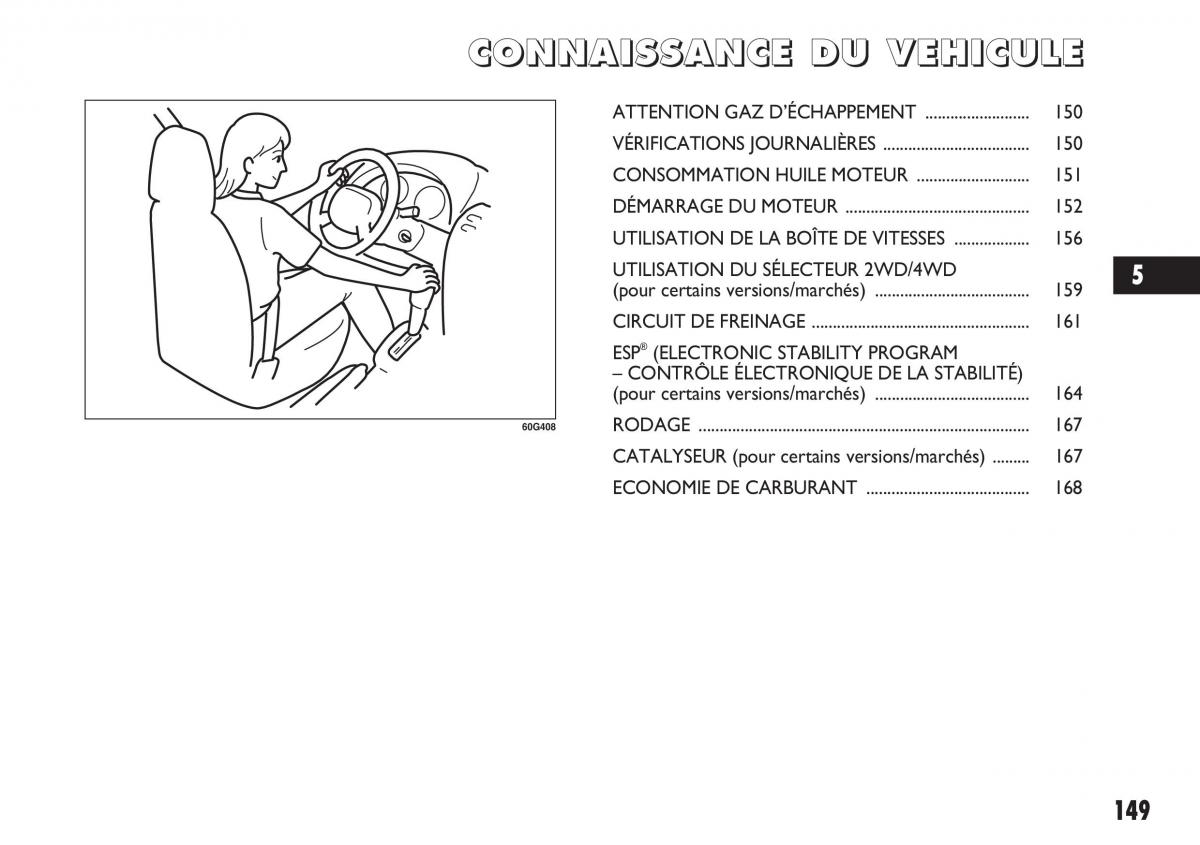 Fiat Sedici manuel du proprietaire / page 150