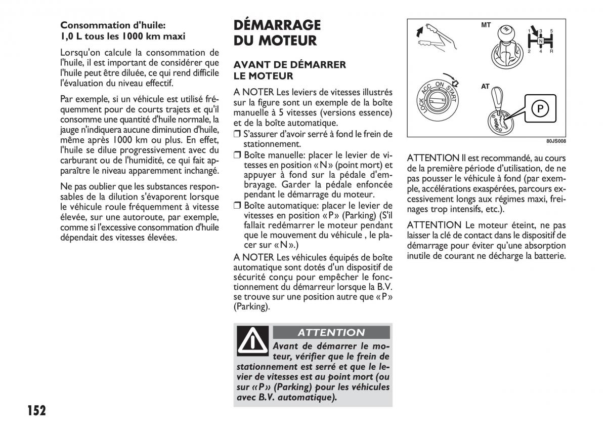 Fiat Sedici manuel du proprietaire / page 153