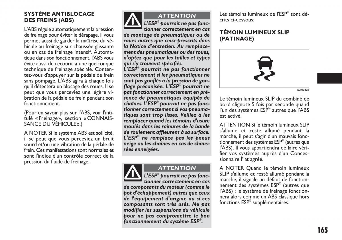 Fiat Sedici manuel du proprietaire / page 166