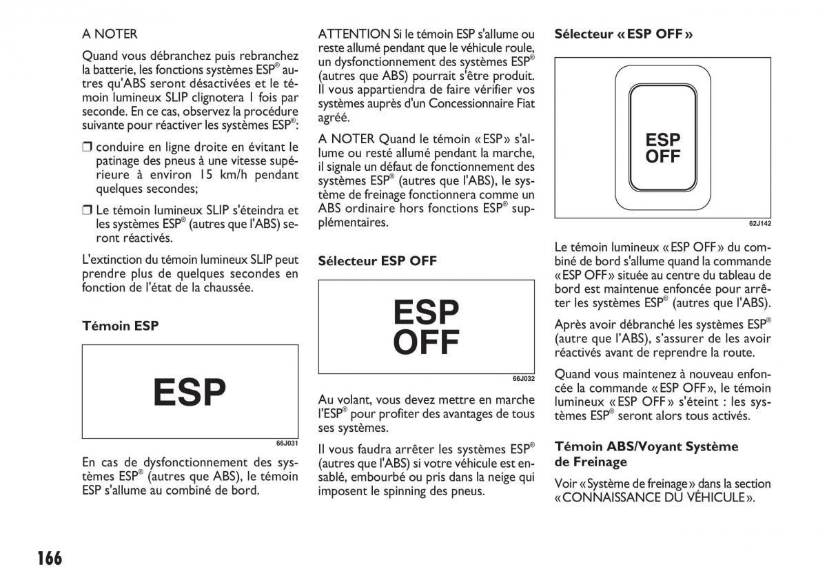 Fiat Sedici manuel du proprietaire / page 167