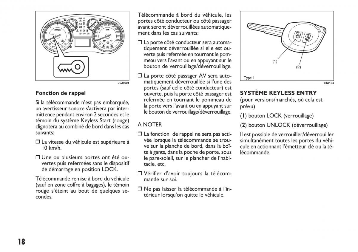 Fiat Sedici manuel du proprietaire / page 19