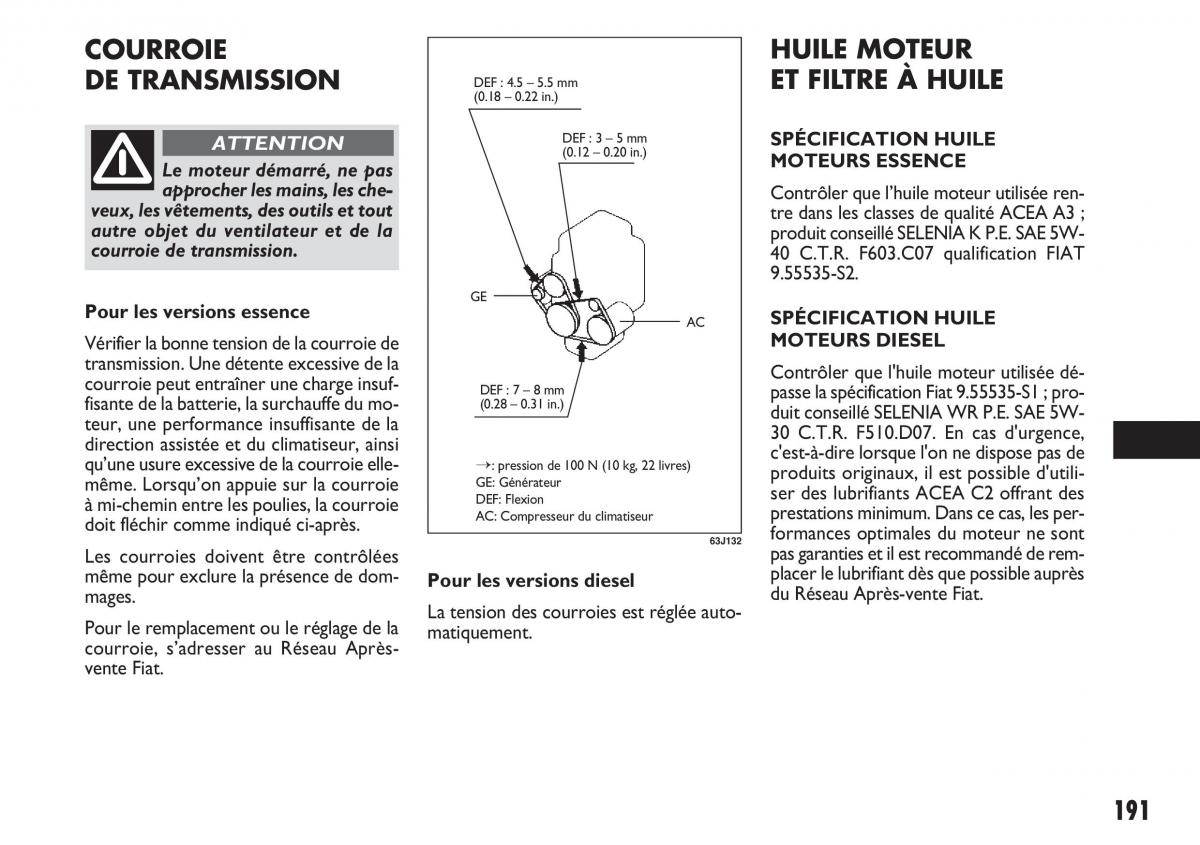 Fiat Sedici manuel du proprietaire / page 192