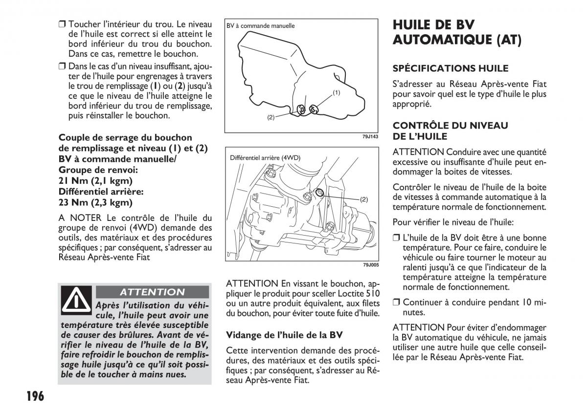 Fiat Sedici manuel du proprietaire / page 197