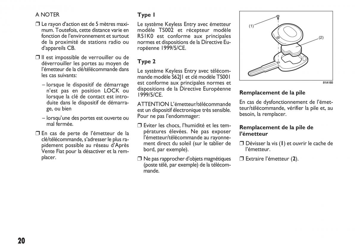 Fiat Sedici manuel du proprietaire / page 21