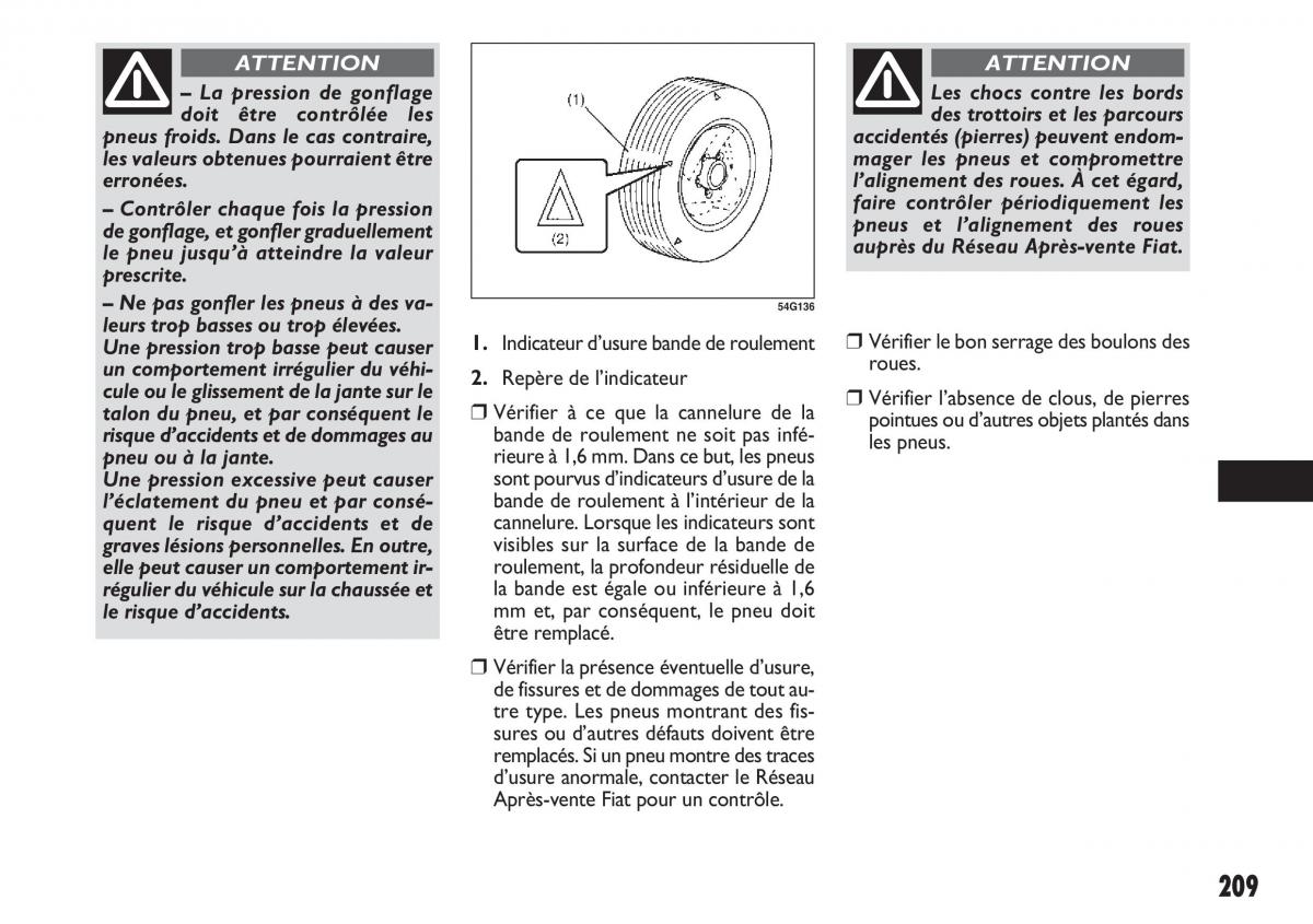 Fiat Sedici manuel du proprietaire / page 210