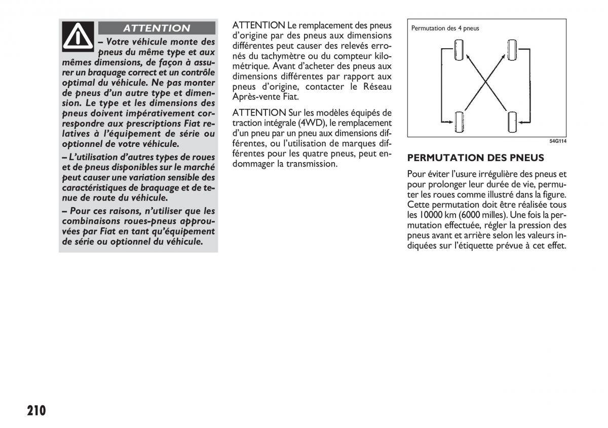 Fiat Sedici manuel du proprietaire / page 211