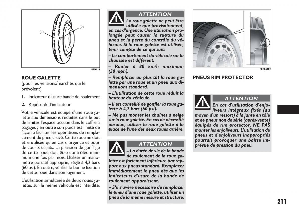 Fiat Sedici manuel du proprietaire / page 212