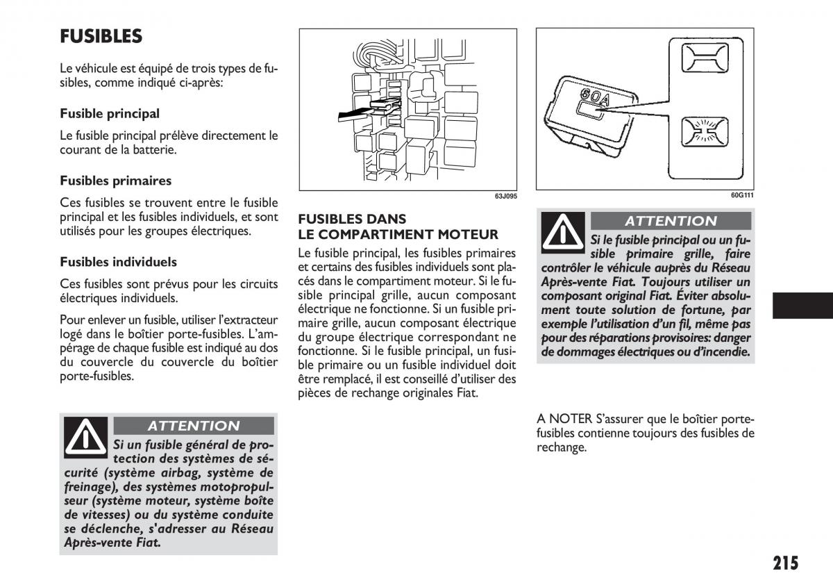 Fiat Sedici manuel du proprietaire / page 216