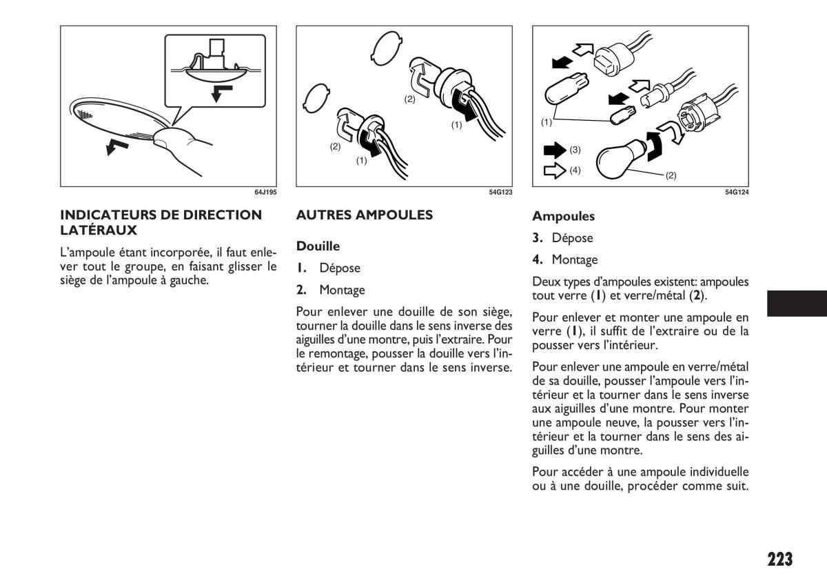 Fiat Sedici manuel du proprietaire / page 224