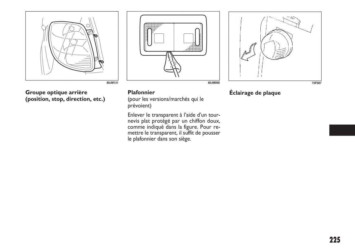 Fiat Sedici manuel du proprietaire / page 226