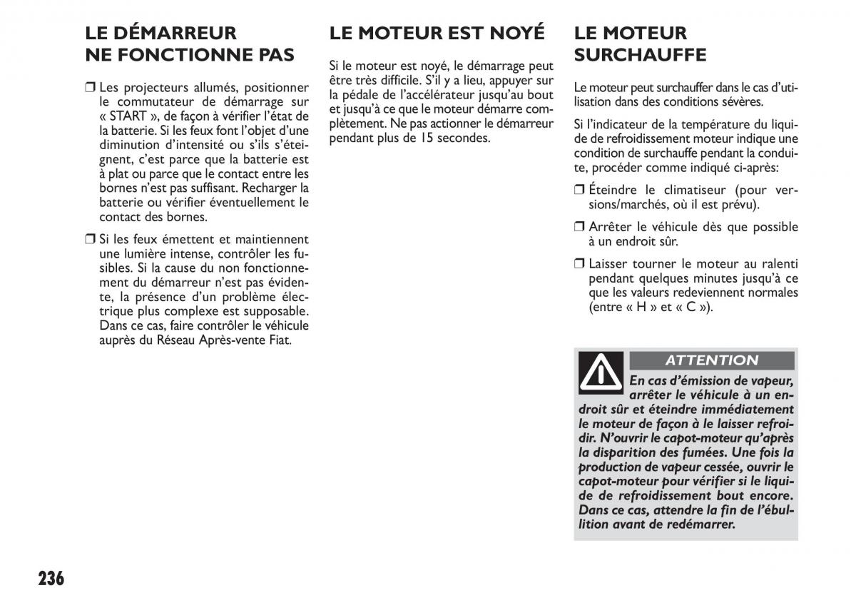 Fiat Sedici manuel du proprietaire / page 237