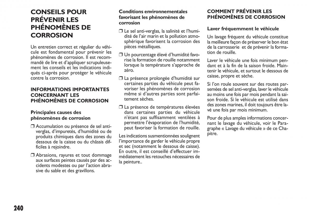 Fiat Sedici manuel du proprietaire / page 241