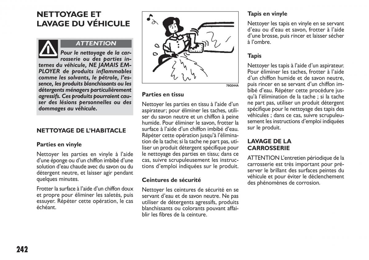 Fiat Sedici manuel du proprietaire / page 243