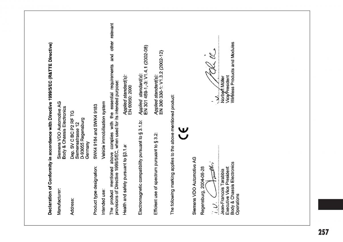 Fiat Sedici manuel du proprietaire / page 258