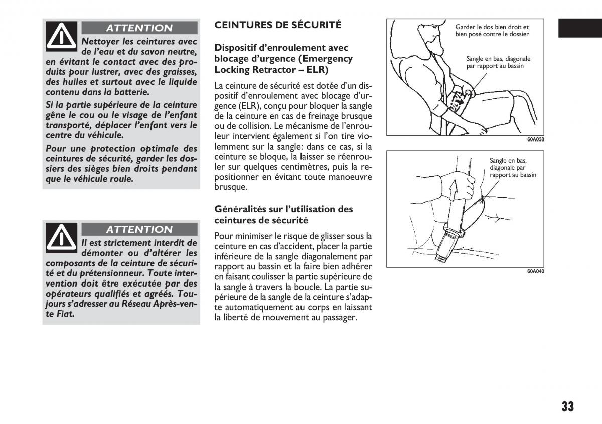 Fiat Sedici manuel du proprietaire / page 34